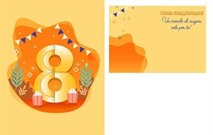 BIGLIETTINI 8 ANNI 11,5X16-LINEA MILLEFORME