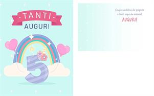 BIGLIETTINI 5 ANNI 11,5X16-LINEA MILLEFORME