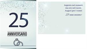 BIGLIETTINI ANNIVERSARIO 25 11,5X16 -LINEA MILLEFORME