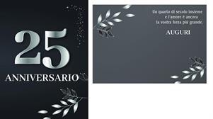 BIGLIETTINI ANNIVERSARIO 25 11,5X16 -LINEA MILLEFORME