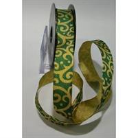 NASTRO BISTICCIO MAZZARINO 25MM X 15MT VERDE/ORO