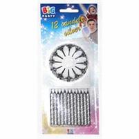 CANDELE ARGENTO C/SOSTEGNO X 12