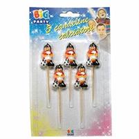 CANDELE CALCIATORI ROSSO/GIALLI X 5 PEZZI