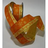 NASTRO ANIMATO CORIMBO MAZZARINO 40MM X 15MT ARANCIO/ORO