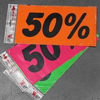 CARTELLI SCONTI 50% conf.da 5 pezzi