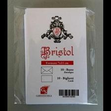 BL.SET 10 BIGLIETTI VISITA+BUSTE F.TO 4 -7X11 BIANCHI