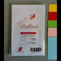 BL.SET 10 BIGLIETTI VISITA+BUSTE F.TO 9 -9X14 COLORATI
