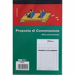 BLOCCO COMMISSIONI 2 COPIE 23X15 50FF AUTORICALCANTE