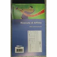 BLOCCO RICEVUTE D'AFFITTO 2 COPIE 9,9X17 50FF AUTORICALCANTE