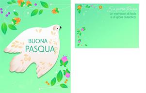 BIGLIETTINI BUONA PASQUA 11,5X16 -LINEA MILLEFORME