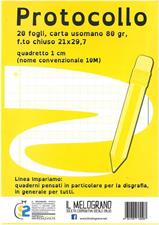 DIDATTICO-PROTOCOLLO QUADRETTO 1CM(10MM)20FF COP.GIALLO