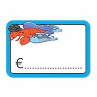 SEGNAPREZZI PVC CANCELLABILE PESCE – RETTANGOLO 10X7 - 10 PEZZI