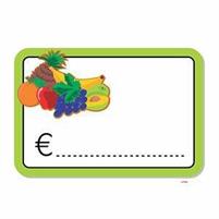 SEGNAPREZZI PVC CANCELLABILE FRUTTA – RETTANGOLO 10X7 - 10 PEZZI