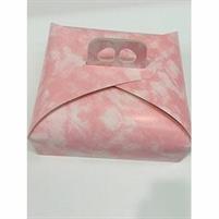SCATOLA PORTA TORTA 23cm X 23cm ROSA SPATOLATO