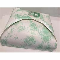 SCATOLA PORTA TORTA 43cm X 43cm VERDE SPATOLATO