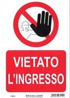 CARTELLO PVC VIETATO VIETATO L'INGRESSO