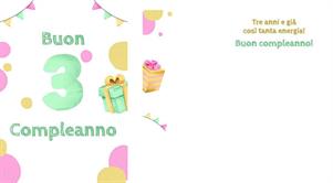 BIGLIETTINI 3 ANNI 11,5X16- LINEA MILLEFORME
