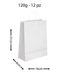 BUSTE REGALO CORDINO BIANCHE 16X08X21