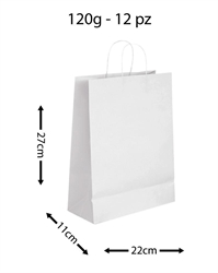 BUSTE REGALO CORDINO BIANCHE 22X11X27