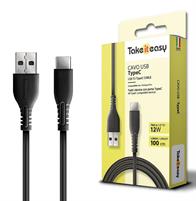 TELEFONIA TAKE IT EASY CAVO USB-A TO TYPE-C 18W - 100CM - NERO
