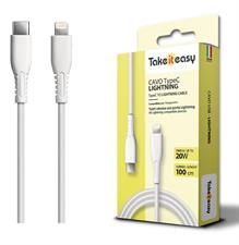 TELEFONIA TAKE IT EASY CAVO TYPE-C TO LIGHTNING 20W - 100CM - BI