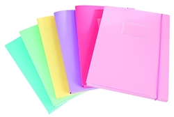 CARTELLE CON ELASTICO IN PP 32X24X1.8-PASTELLO