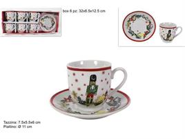 TAZZINE C/PIATTINI SET 6PZ IN BOX SOLDATO SCHIACCIANOCI