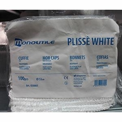 CUFFIA PLISSE' BIANCA monoutile tnt 100pz
