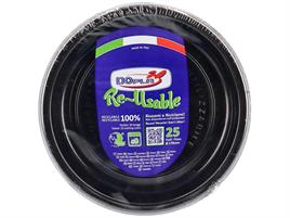 FESTAIOLI NERO PIATTI DOLCE(RIUTILIZZABILI) D.170 X 25 PEZZI