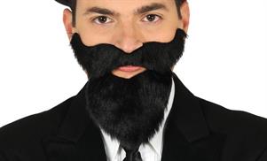 BARBA E BAFFI NERI LUNGHI CON ADESIVO