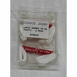 LACCI SCARPE CM.55  2 paia  BIANCHI PIATTI BLISTER