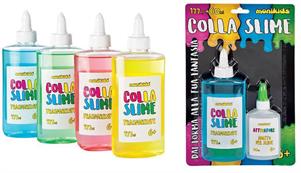 MONIKIDS-COLLA SLIME CLASSIC 177ML+ ACTIVADOR 60 ML colori ass.