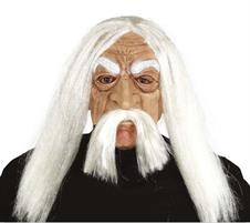 MASCHERA MATUSALEMME CON CAPELLI PVC