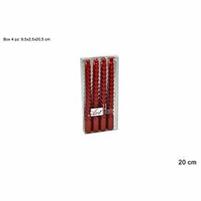 CANDELA ROSSO TORCIGLIONE 4PZ20CM