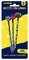 FANCY MATITE CON GOMMA MONIKIDS BLISTER X 3