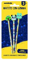 FANCY MATITE CON GOMMA MONIKIDS BLISTER X 3