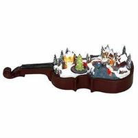 SCENARIO NATALIZIO VIOLIN CON LUZ, MUS. Y MOV.39X17X10 CMS.PILAS