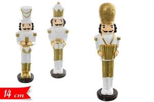 FIGURA NATALIZIA SCHIACCIANOCI ORO/BIANCO CM.14