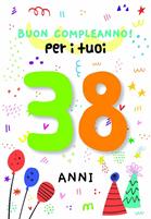 BIGLIETTINI COMPLEANNO 38 ANNI