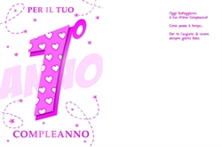 BIGLIETTINI COMPLEANNO 1 ANNO