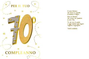 BIGLIETTINI COMPLEANNO 70 ANNI