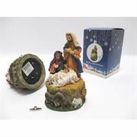 NATIVITA` SU BASE C/CARILLON H. 15,5/D.9,5 CM.