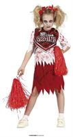 COSTUME ZOMBI CHEERLEADER BIMBA TAGLIA 3-4 ANNI
