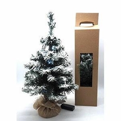 ALBERELLO DI NATALE NEVATO B.JUTA H.50CM. C/15LUCI-LUCE BIA/BAT