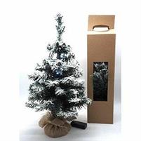 ALBERELLO DI NATALE NEVATO B.JUTA H.50CM. C/15LUCI-LUCE BIA/BAT