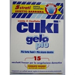 BUSTE CONGELATORE CUKI GRANDI pz.15  CM.29X42