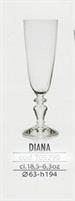 BICCHIERI VETRO CALICE DIANA FLUTE CC.185 SET 3 PEZZI-CERVE