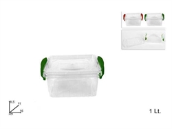 CONTENITORE RETTANGOLARE 1 LT. C/COPERCHIO CON GANCI