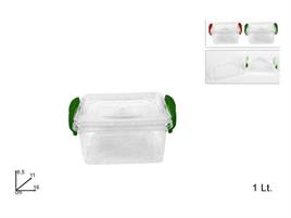 CONTENITORE RETTANGOLARE 1 LT. C/COPERCHIO CON GANCI