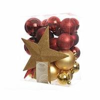 APPEND.ROSSO/ORO SET PALLE ASS.BARATTOLO 33 PEZZI